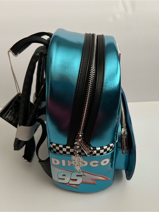 Loungefly Disney Pixar Cars Metallic Dinoco Lightning McQueen Cosplay Mini Backp